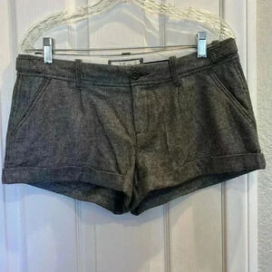 Abercrombie & Fitch Tweed Wool Blend Mini Short Shorts Y2K 90s Cuffed Hem Sz 6